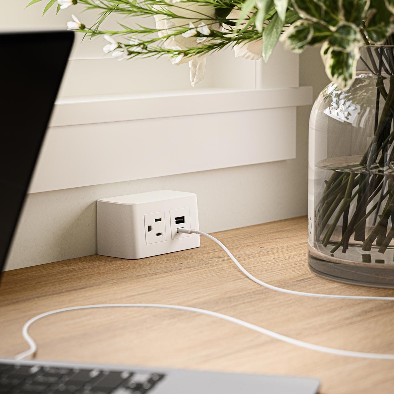 Desktop charging station for the home office from California Closets