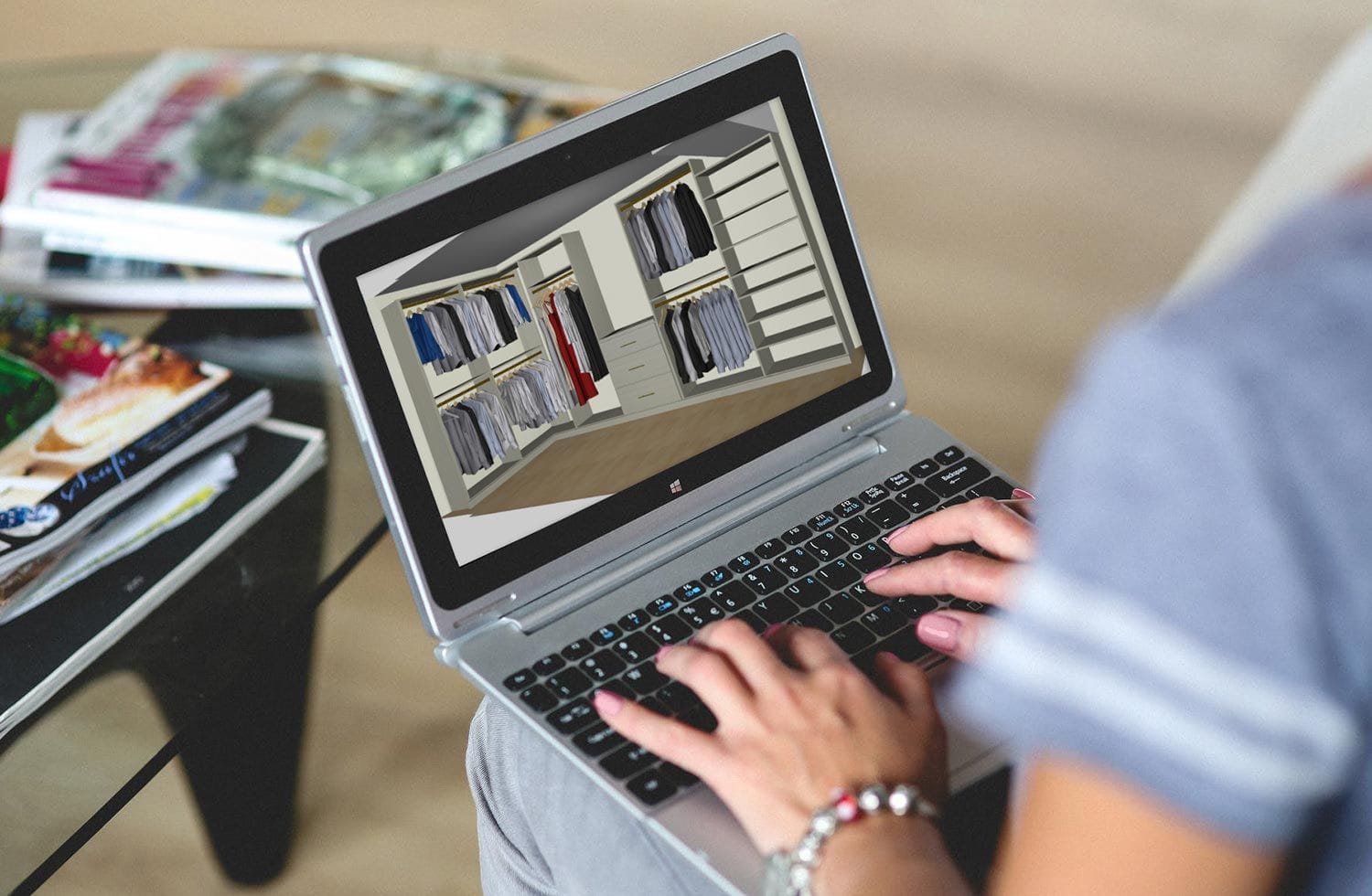 Software 3-D proprietary design program used during session with California Closets